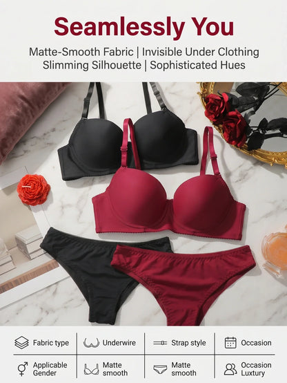 hot selling 2 set Solid Lingerie Set For Women Gathering Push Up Bra daily Women Underwear Set For Date Night Sexy Lingeri J2611