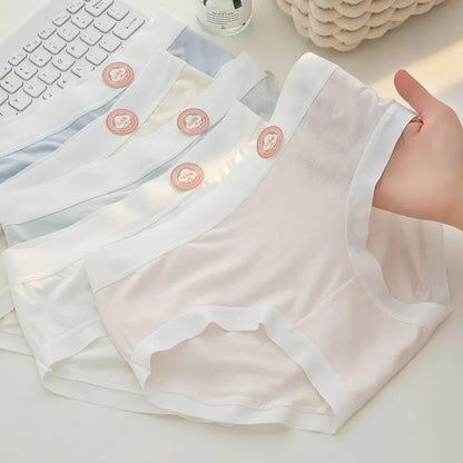 1 Pack 7A Antibacterial Mid-Rise Fit Panties Sexy Lingerie Breathable All-Day Comfortable Briefs Solid Color M-XL Intimates
