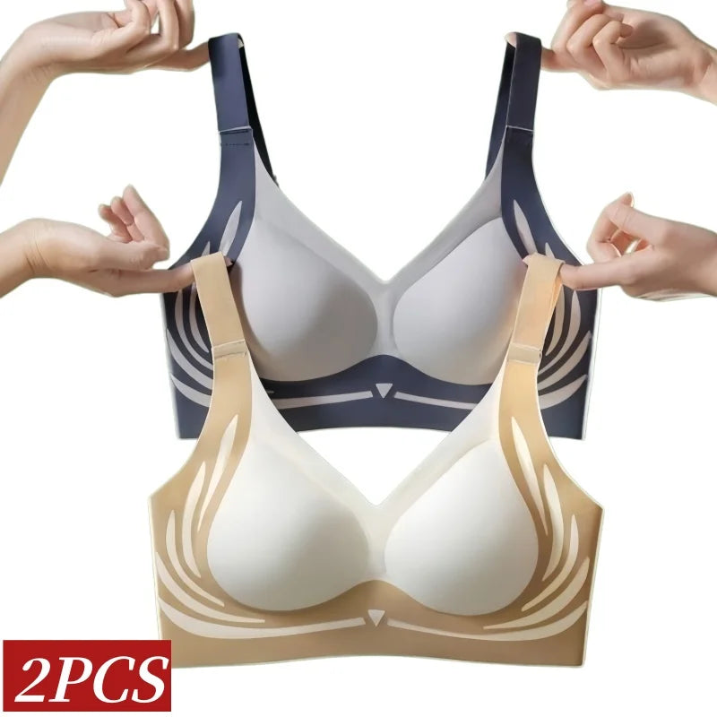 2Pcs/Set Non-wire Push-Up Bras Women&