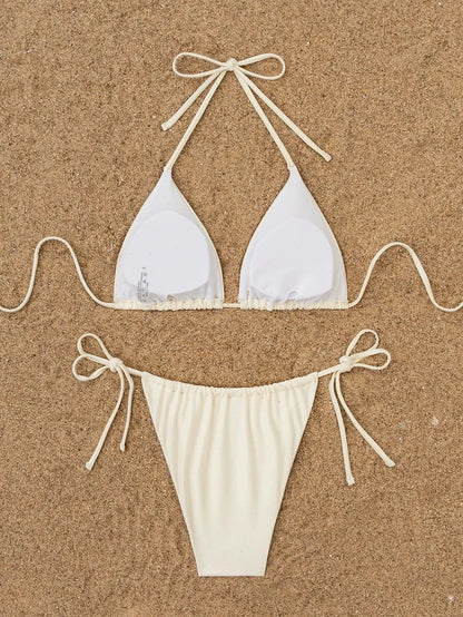 DEKA Sexy Triangle Micro Thong Bikini Set Women Push Up Bandage Summer Bathing Suit Holiday Swimwear Biquini Mini Bikini Sets