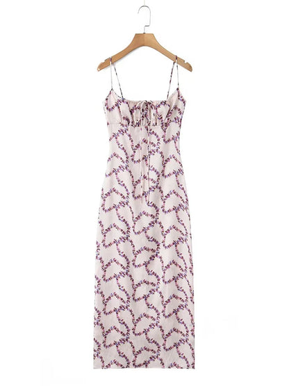 Foridol Floral Printed Boho Summer Long Dress Women Bowknot Strapless Midi Beach Vestidos 2025 Elegant Straight Sleeveless Dress