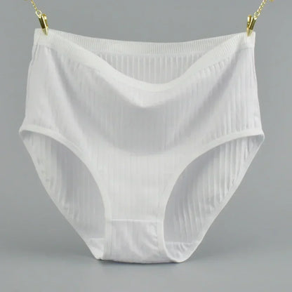 Soft High Waist Cotton Panties Underwear For Women Breathable Plus Size Woman Briefs Female Lingerie Underpants Panty Striped