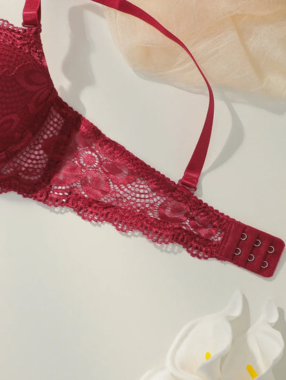 2-piece hot selling lace gathering and lifting bra set sexy women&