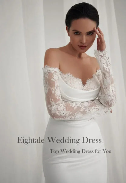 Bohemian Mermaid Wedding Dress - Custom Lace Off-Shoulder Gown | Femstylo