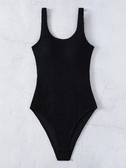 Ladies Solid Stripe One-Piece Swimsuit Comfortable Strap Offers Best Support Fashionable Design for Summer Beach And Pool Days
