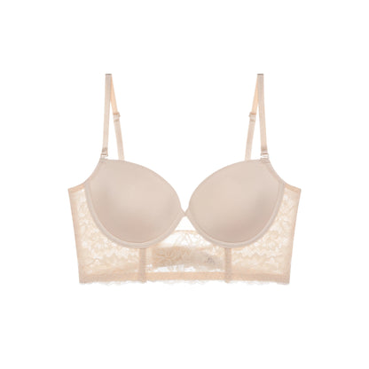 U-Shaped Large Backless Bra for Women with Big Busts, Minimizing, Gathering, Anti-Sagging, Sexy Lace, Invisible, Thin, Beautiful Back, Plus Size Bra