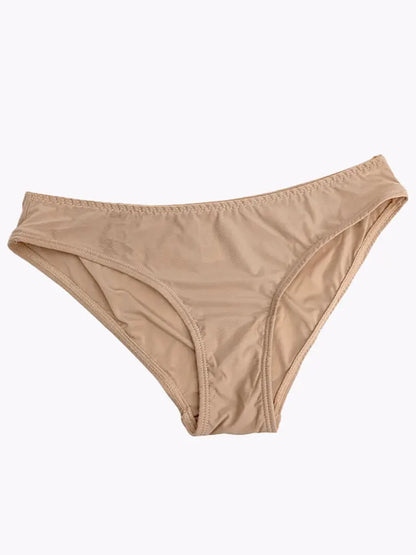 Simple, Smooth, Seamless, Solid Color, Mid-Low Waist Briefs for Women, Summer Ice Silk Women&