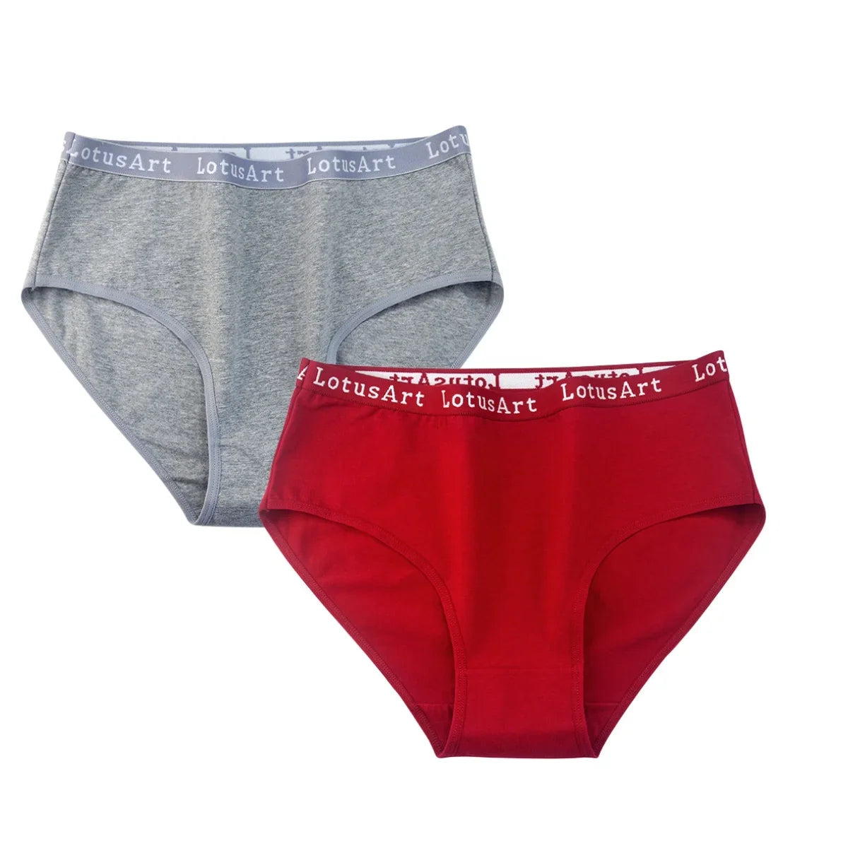 2PCS/Set Cotton Panties Women High Waist Briefs Tummy Control Panty Female Breathable Solid Color Lingerie M-2XL Underpants