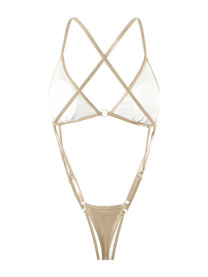 sexy gillter metallic micro mini bikinis one piece plain swimsuits bodysuits Swimwear Biquini conjunto de bikini tankini trikini