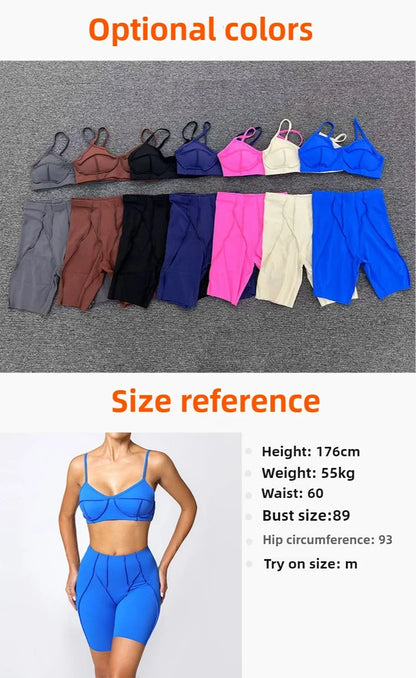 2-Piece Yoga Set – Open Back Sports Bra &amp; High Waist Shorts