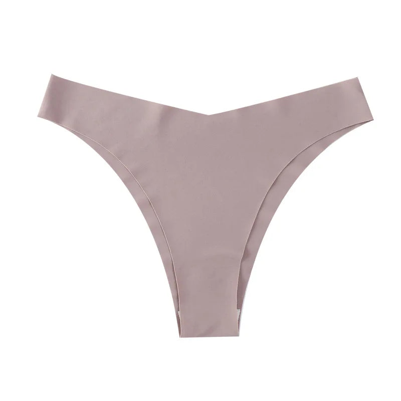 1Pc Ice Silk Panties Women Seamless Underwear Low V-Waist Briefs Breathable Quick-Drying Sports Brazilian Panties Underwear