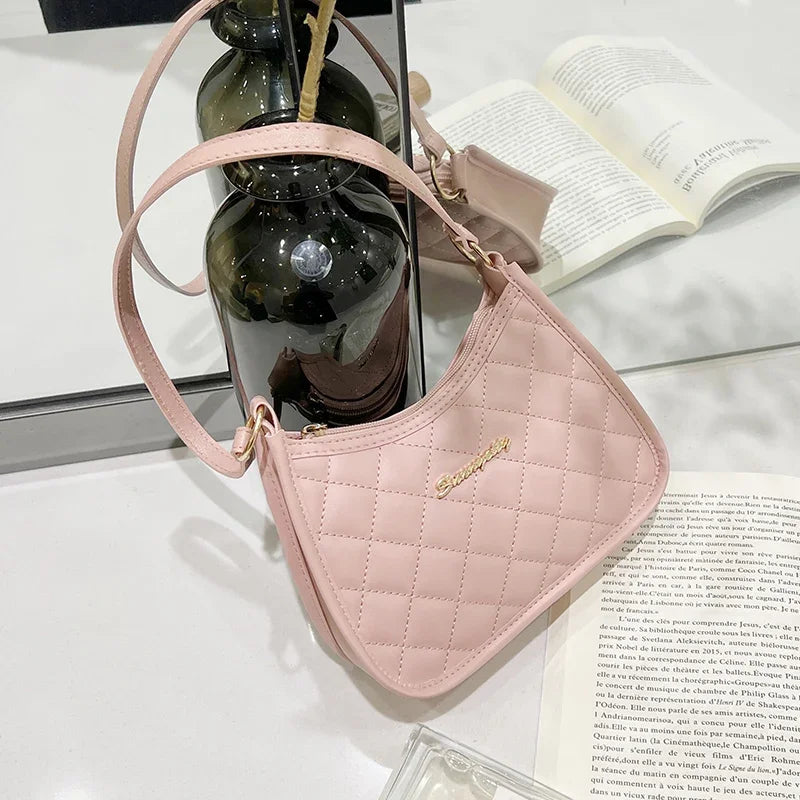Other Ladies Retro Shoulder Bag Crossbody Half Moon PU Leather - PU Exterior With Polyester Lining