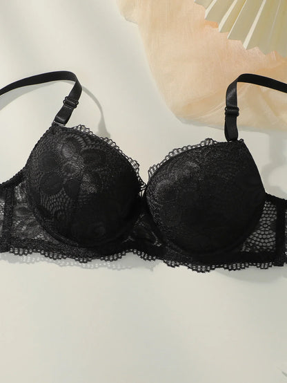 2-piece hot selling lace gathering and lifting bra set sexy women&