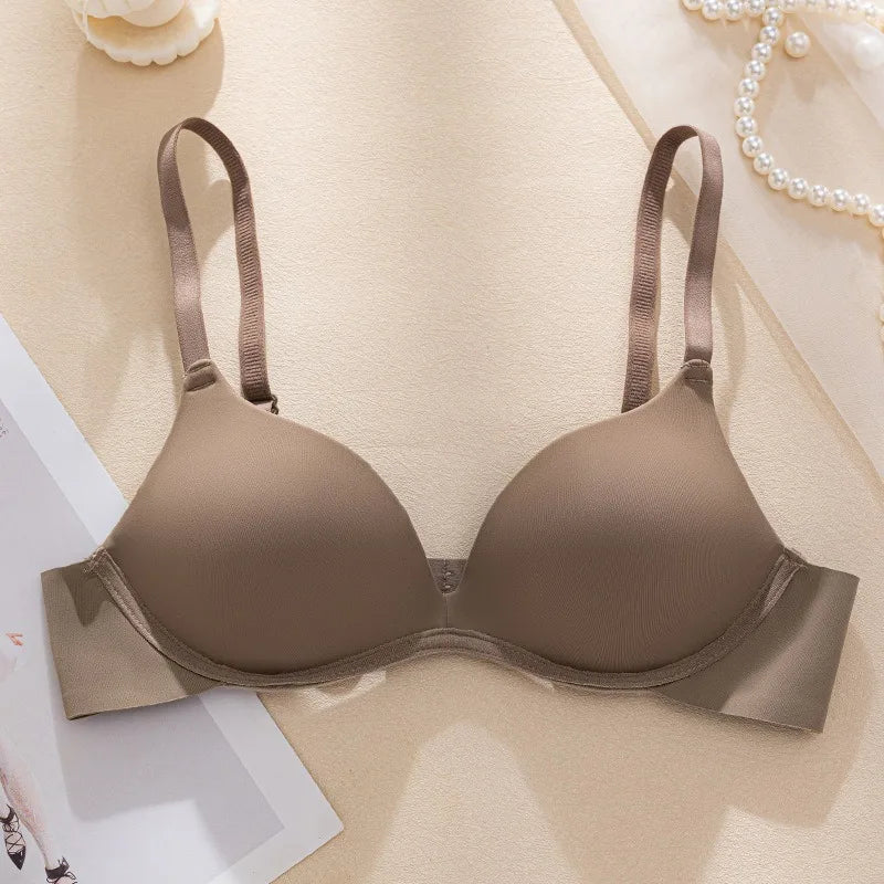 Women Wireless Fixed Mold Cup Smooth Bra Adjustable Strap Integrated Fixed Cup Lingerie Skin-Friendly Underwear S-XL Intimates