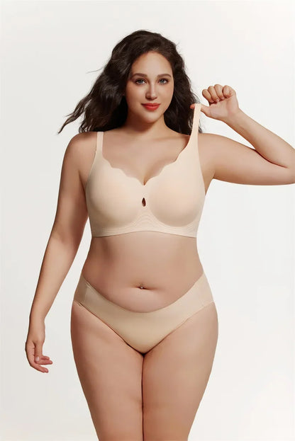 Wireless Comfortable Bra Large Cup Seamless Anti-Sagging Back Smoothing Underwear Soft Women&
