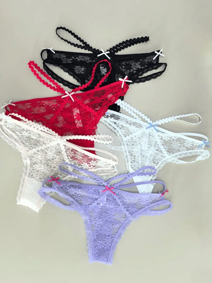 Sexy Lace Thong Double Strap Women&