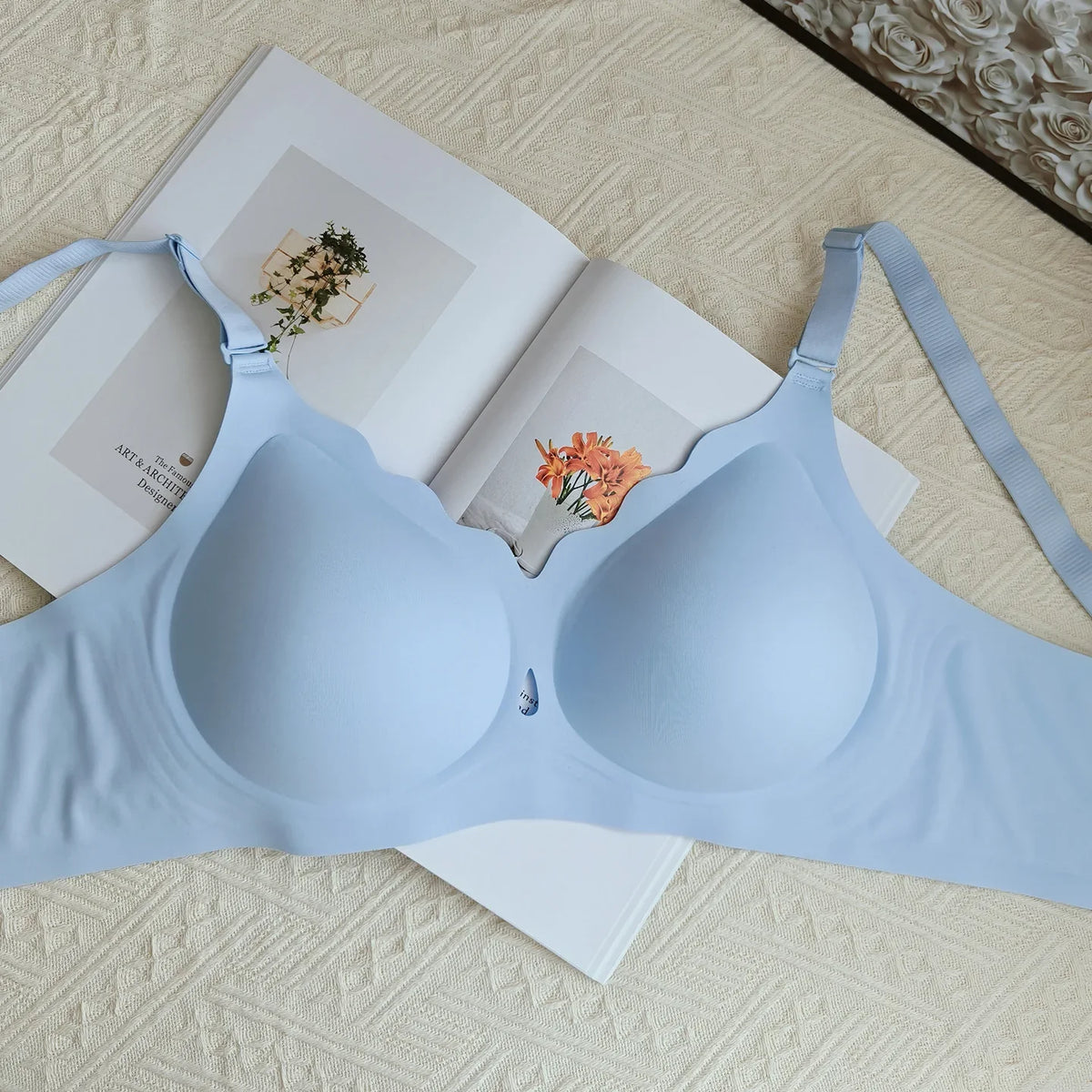 Wireless Comfortable Bra Large Cup Seamless Anti-Sagging Back Smoothing Underwear Soft Women&