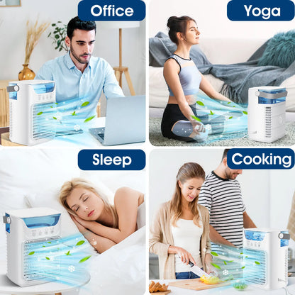 Portable Mini Desktop Air Conditioner Fan with Timer Small Room Spray Water AC for Cooling  Air Conditioning for Room