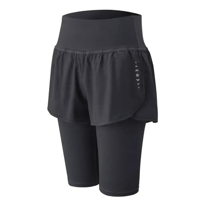 DRUR Yoga Shorts Women Summer Five-Quarter Athletic Shorts Elastic Waist Running Workout Short Leggings For Ladies Sport Shorts