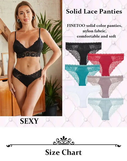 Premium Seamless Lace Briefs for Women – 3-Piece Set