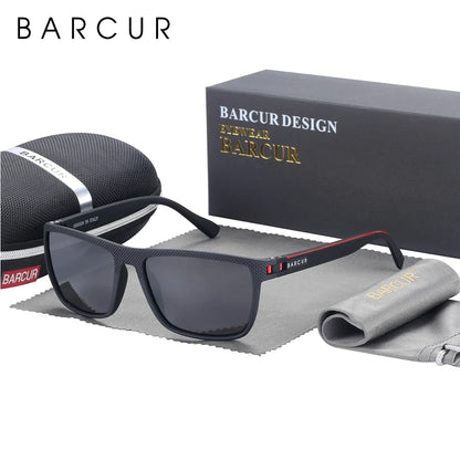 BARCUR Sports Polarized Sunglasses for Men Lightweight TR90 Square Fishing &amp; Travel Eyewear UV400 Protection Men Accessory