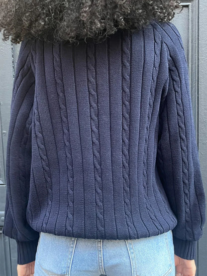 Phantasy Retro Solid Color Sweater Winter Women&