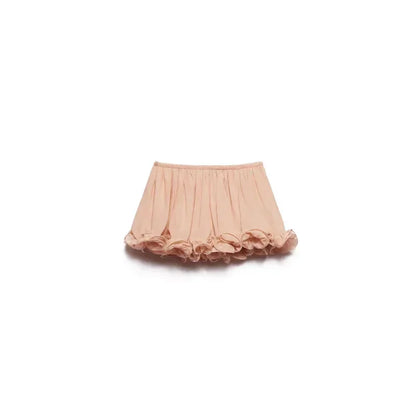 Elegant Ruffle Mini Skirt Set Women Sleeveless Halter Irregular Ruffles Top Mini Loose Short Skirts Sets 2025 Summer Lady Suit