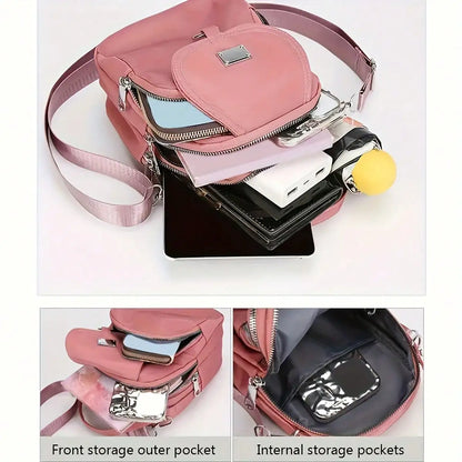 Heart Love Print Shoulder Bag - Compact Crossbody With Adjustable Strap And Ample Capacity