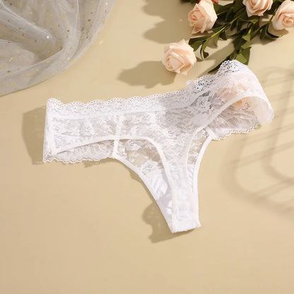 3-Piece Lace Thong Panties for Women – Seamless, Low-Rise Lingerie