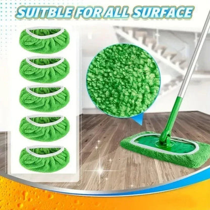 Eco-Friendly Mop Cover Set – 6-Pack Washable Flat Mop Pads for Dusting, Wet Mopping &amp; Pet Hair Pickup, Reusable Alternative to