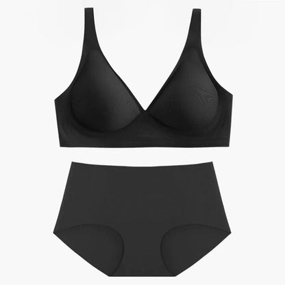 Women Push-Up Bra And Panties Set Non-wire Brassiere Low Waist Briefs Sexy Lingerie Women&