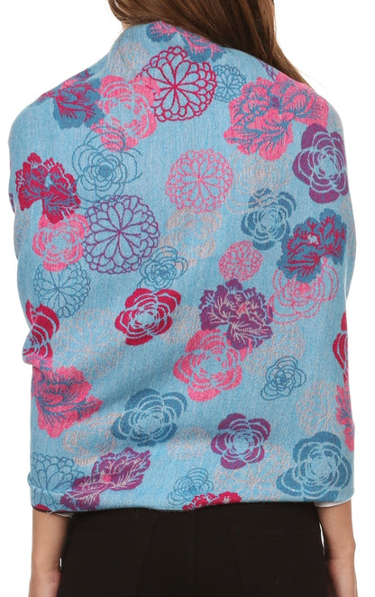 Sakkas Ontario double layer floral Pashmina/ Shawl/ Wrap/ Stole with fringe