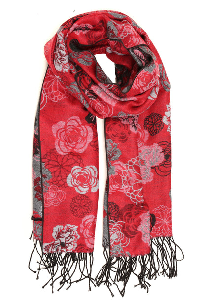 Sakkas Ontario double layer floral Pashmina/ Shawl/ Wrap/ Stole with fringe