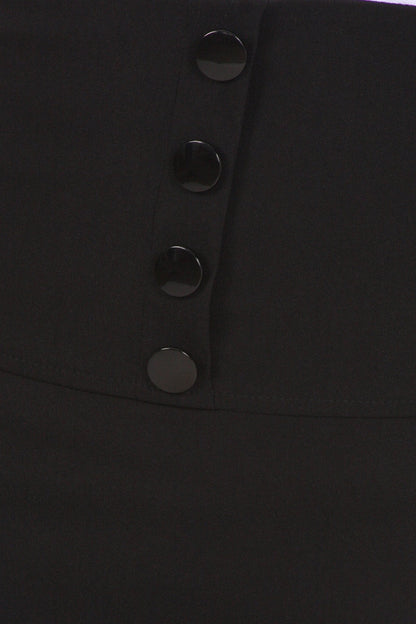 Sakkas Petite High Waist Stretch Pencil Skirt with Four Button Detail