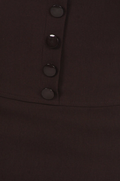 Sakkas Petite High Waist Stretch Pencil Skirt with Four Button Detail