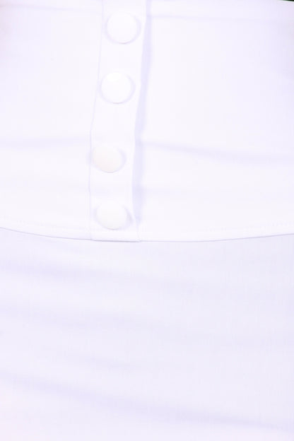 Sakkas Petite High Waist Stretch Pencil Skirt with Four Button Detail