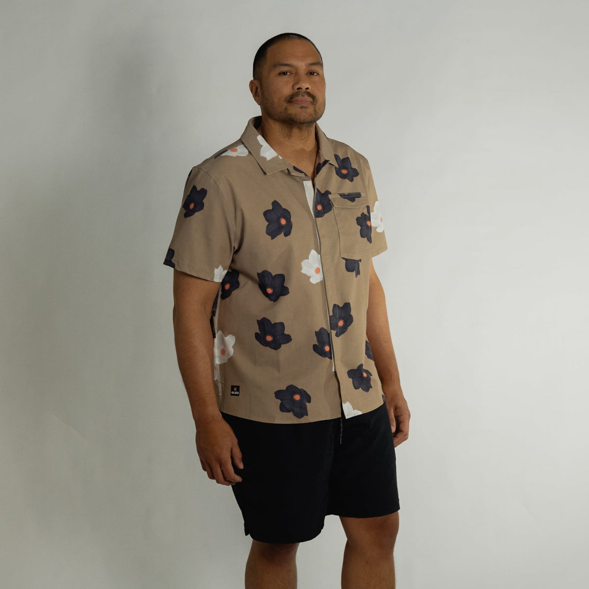OLEU UV QUICK-DRY BOARDSHIRT - FLOATERS DARK SAND