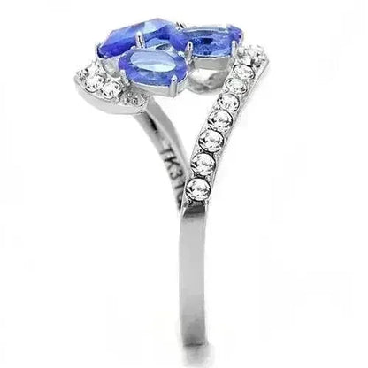High-Polish Stainless Steel Ring – Synthetic Sapphire Simplicity