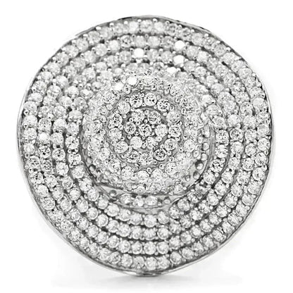 TS015 Rhodium Sterling Silver Ring – AAA Clear CZ Solitaire