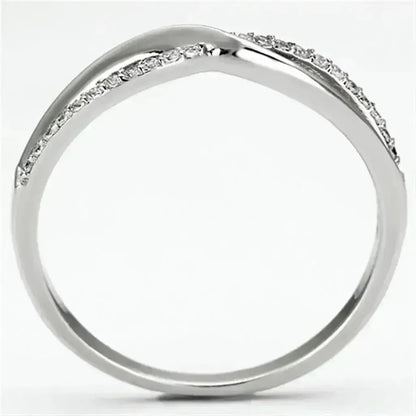 TS087 Rhodium Sterling Silver Ring – AAA Clear CZ Solitaire