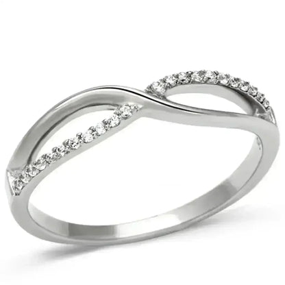 TS087 Rhodium Sterling Silver Ring – AAA Clear CZ Solitaire