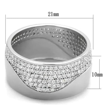 TS378 Rhodium Sterling Silver Ring – AAA Clear CZ Solitaire