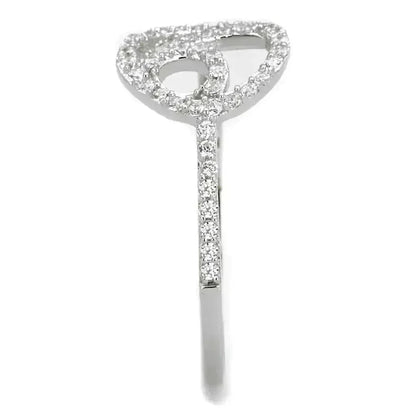 TS519 Rhodium Sterling Silver Ring – AAA Clear CZ Solitaire