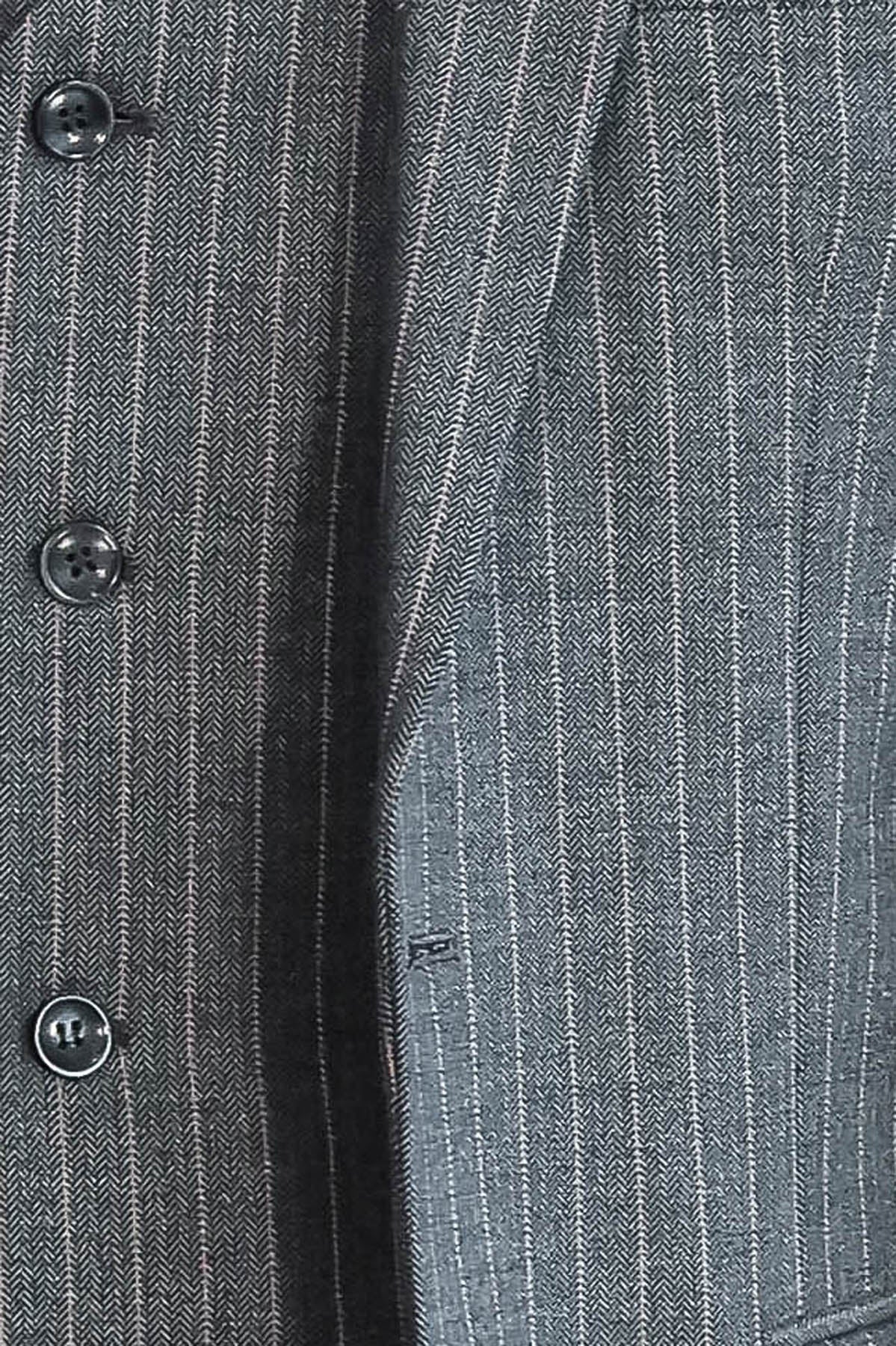 Striped Slim Fit Antracite Men Suit - Wessi