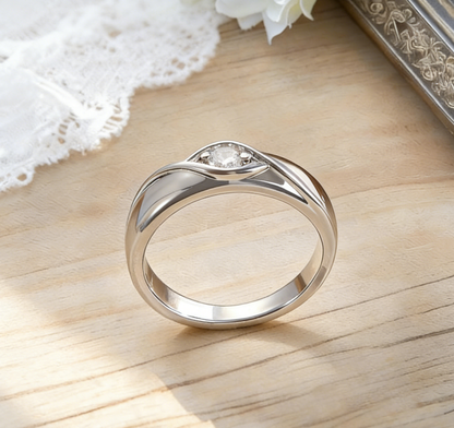 Couple Rings Geometric Line &amp; Eye Design