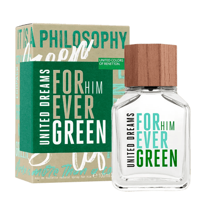 United Dreams Forever Green For Him By Benetton For Men 3.4 oz EDT Spray