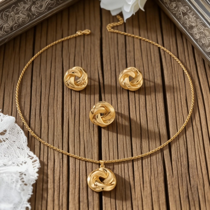 Twist Necklace, Earrings &amp; Ring Set