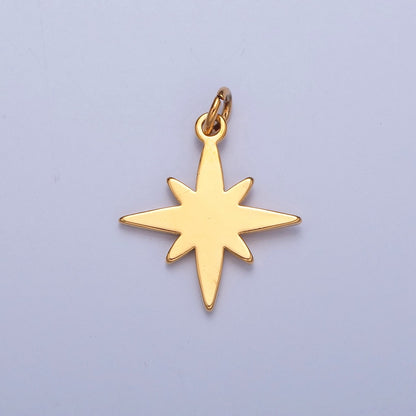 Dainty Gold Flat Polaris Northstar Pendant Only Charm for Necklace Bracelet Earring 14K or 24K Gold Filled W-460~W-462
