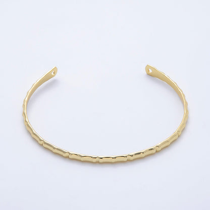 16K Gold Filled Minimalist Half Cuff Bracelet Finding for Bangle Supply | WA-04455