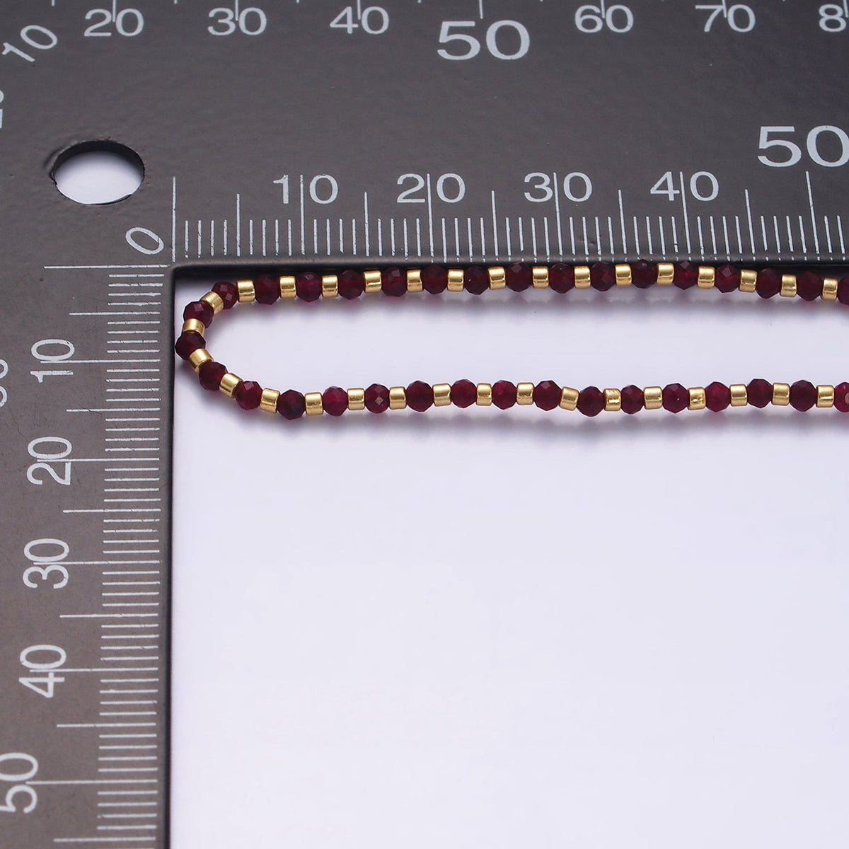 14K Gold Filled Red Garnet Multifaceted Rope Adjustable Friendship Bracelet | WA-02016 ~ WA-02164